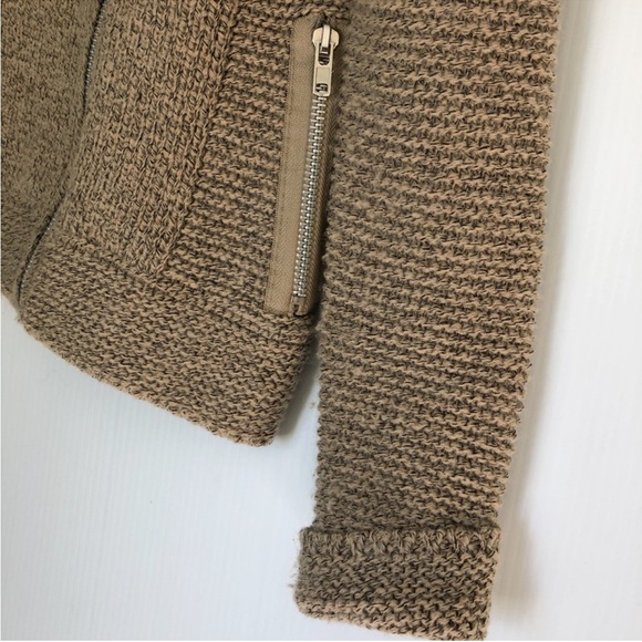 Monoreno Anthropologie Tan Knit Zipper Jacket sweater style jacket size small - Picture 7 of 12